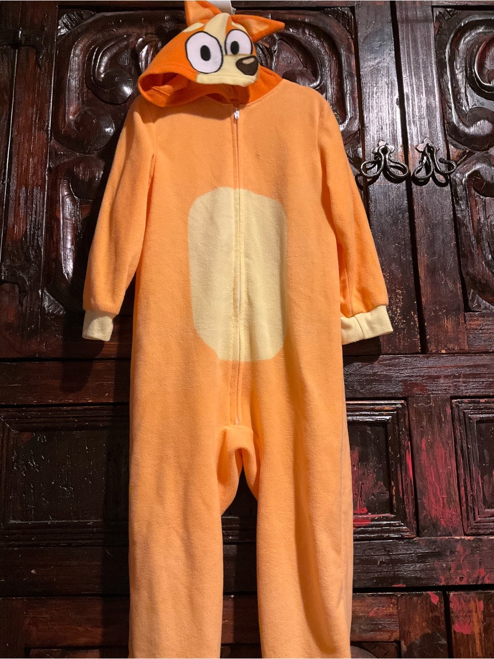 Lucy Orange Fox Hooded Fleece One-Piece